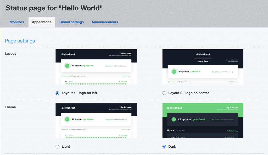 Introducing Public Status Pages 2.0! | UptimeRobot Blog