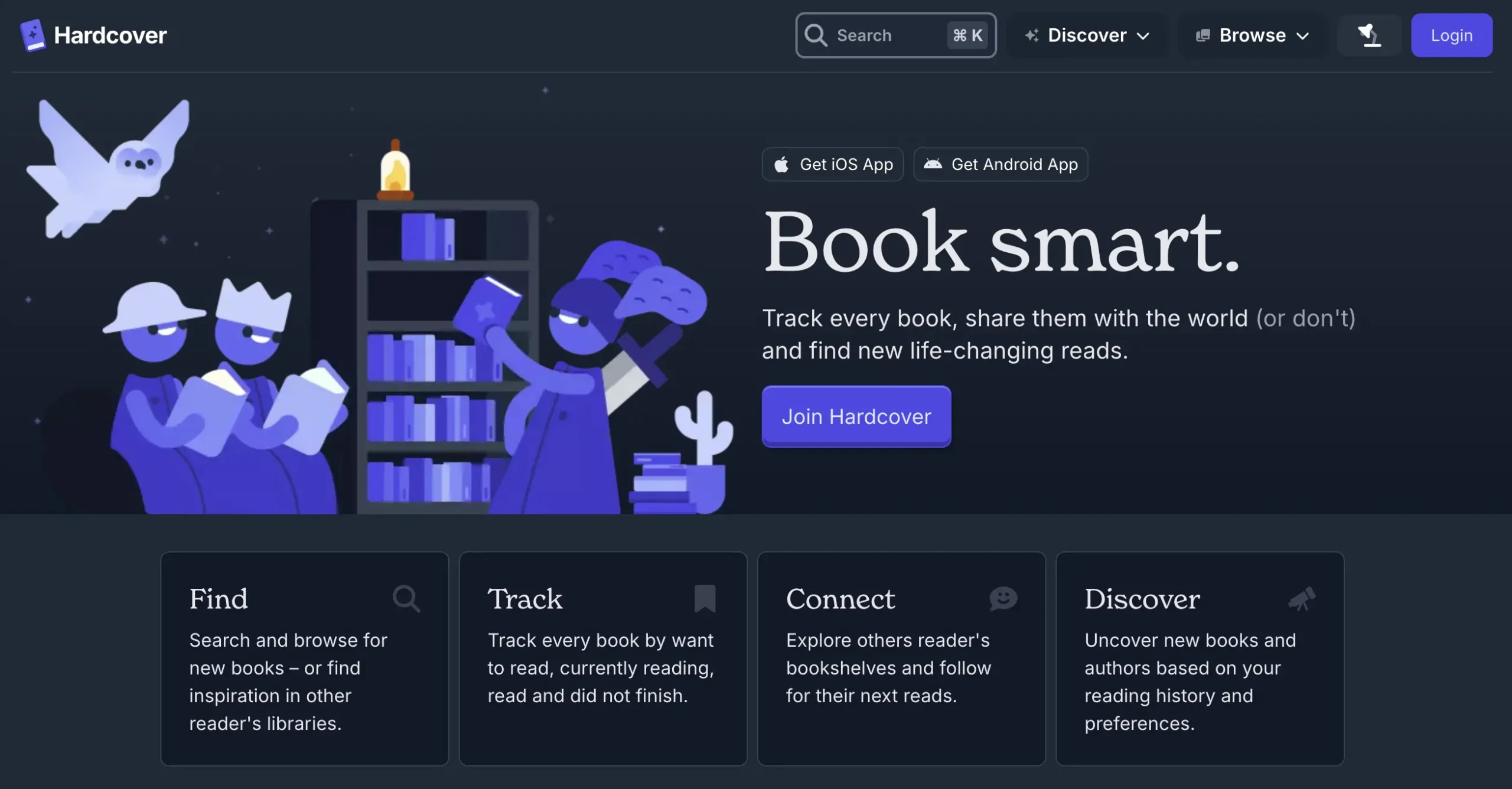 Harcover.app homepage