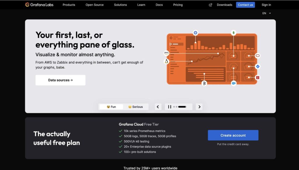 Grafana homepage