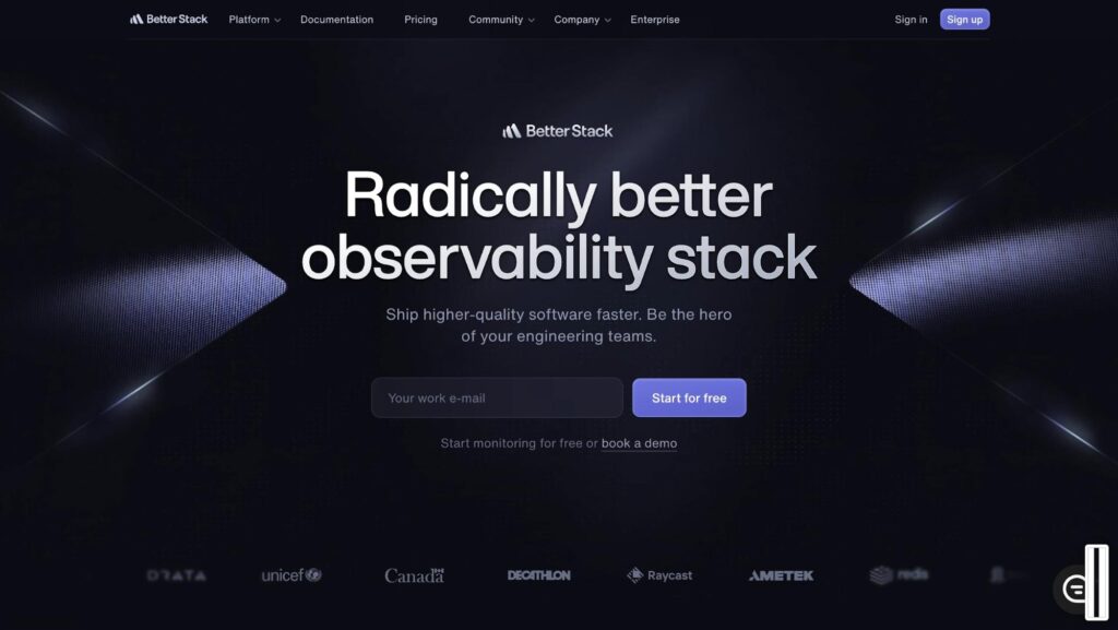 Better Stack homepage