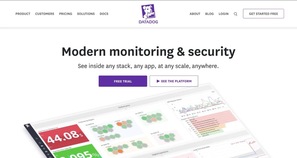 Datadog homepage