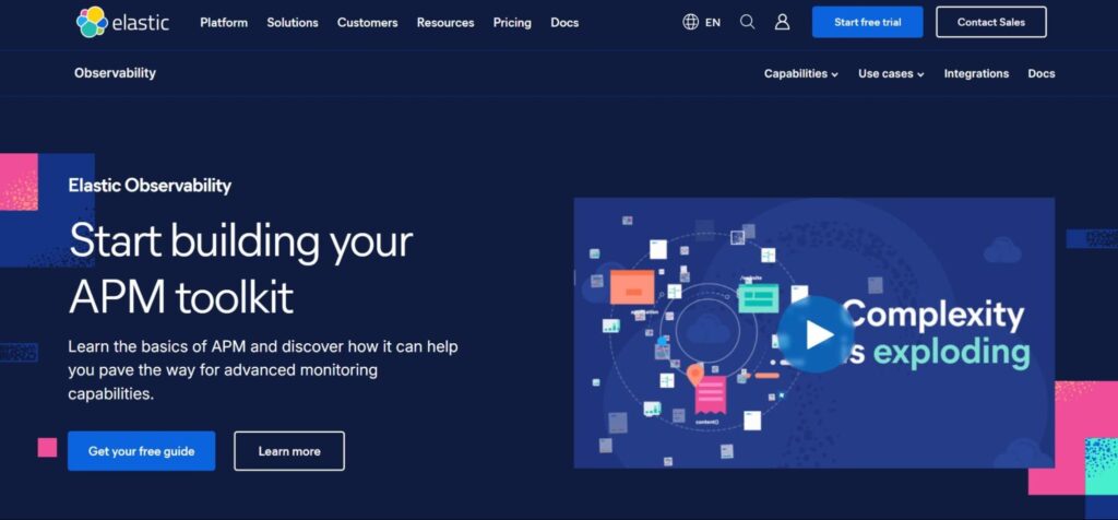 Elastic homepage