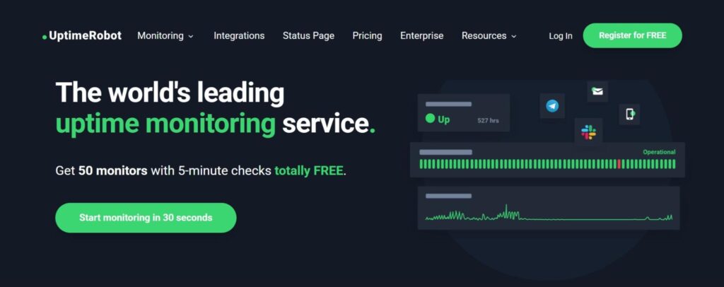 Best Datadog competitor: UptimeRobot