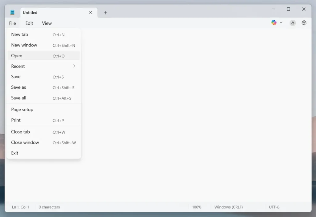 windows notepad