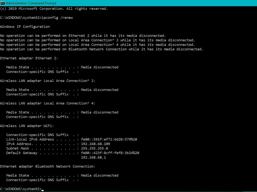 Administrator command prompt