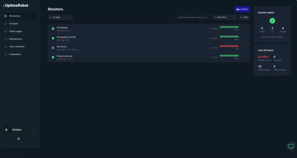 Create a new port monitor