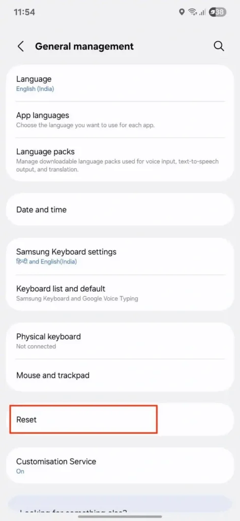 Android settings