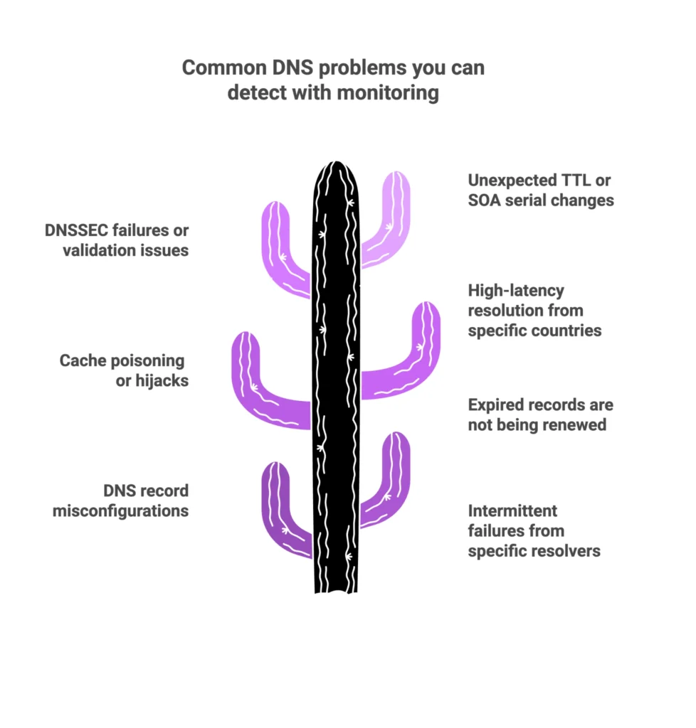 Common DNS problems you can detect with monitoring