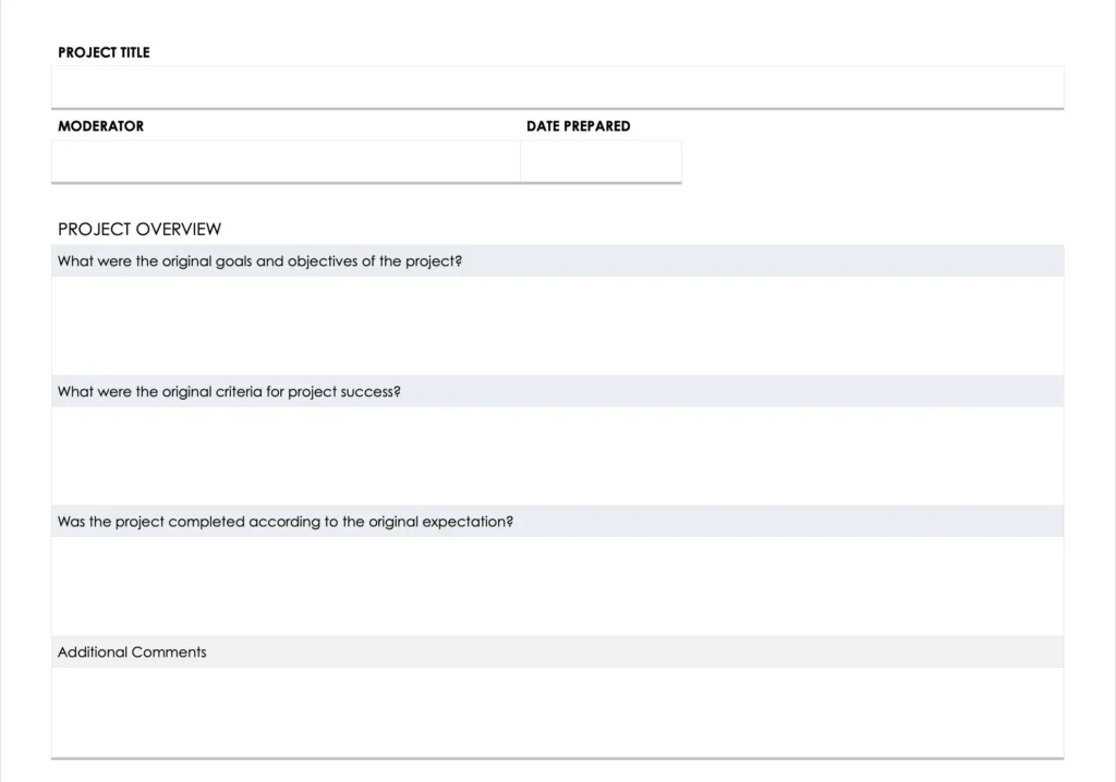 Project launch post-mortem template by Smartsheet. Download now.