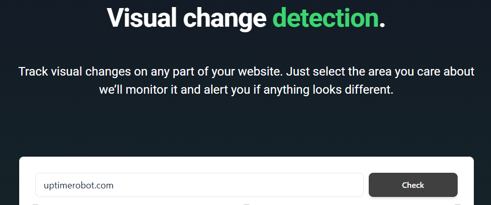 UptimeRobot website change detection - step 1