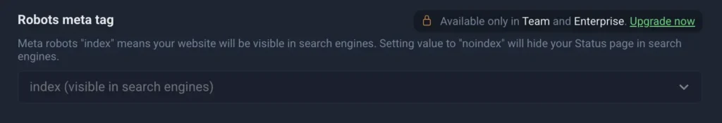 Control search visibility