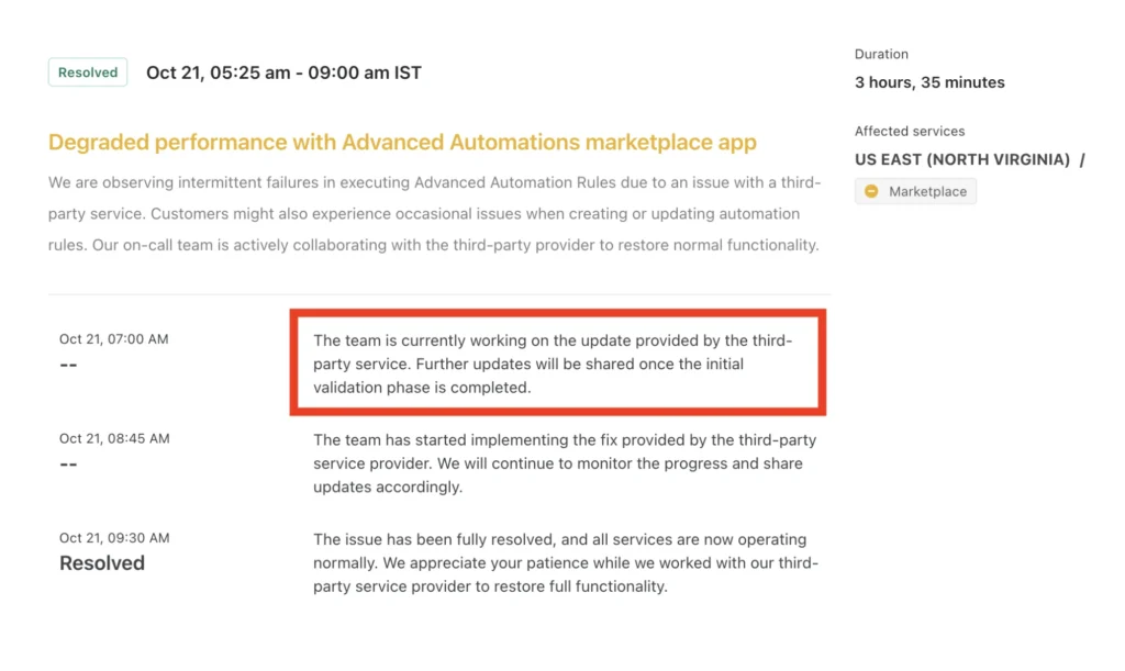 Freshchat maintains consistent updates to build accountability and user trust.