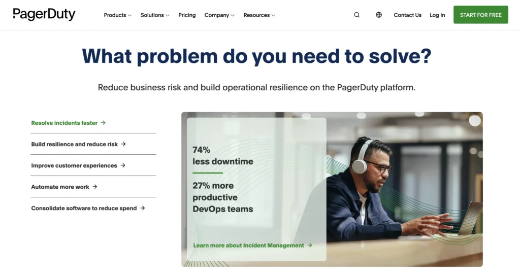 Pagerduty homepage
