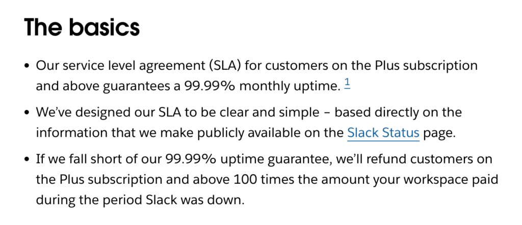 Slack SLA