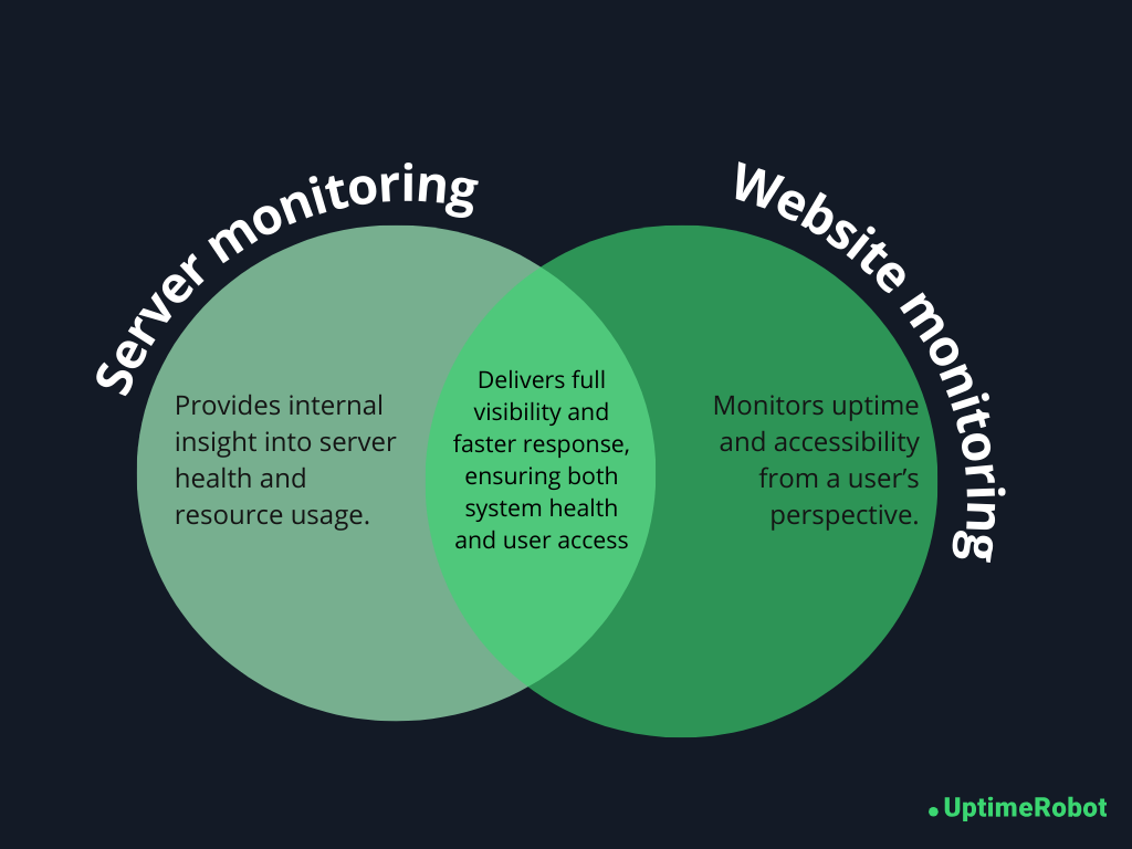 Server monitoring vs website monitoring