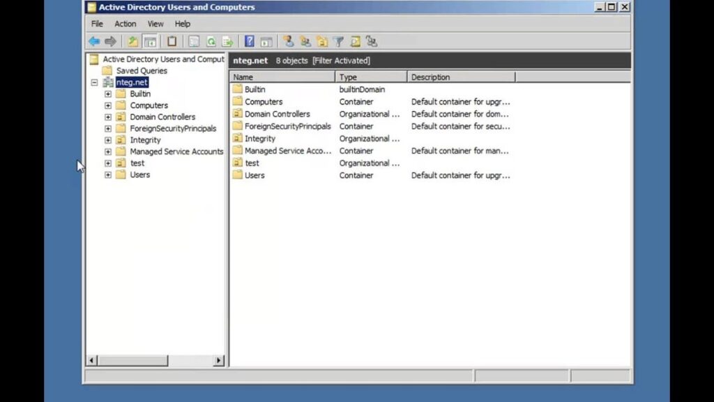 Active Directory Users and Computers screenshot