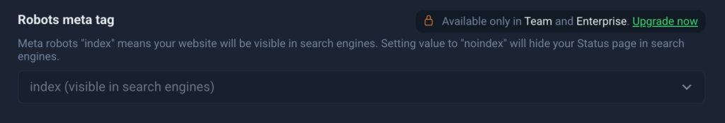 Control search visibility