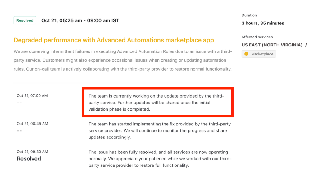 Freshchat maintains consistent updates to build accountability and user trust.