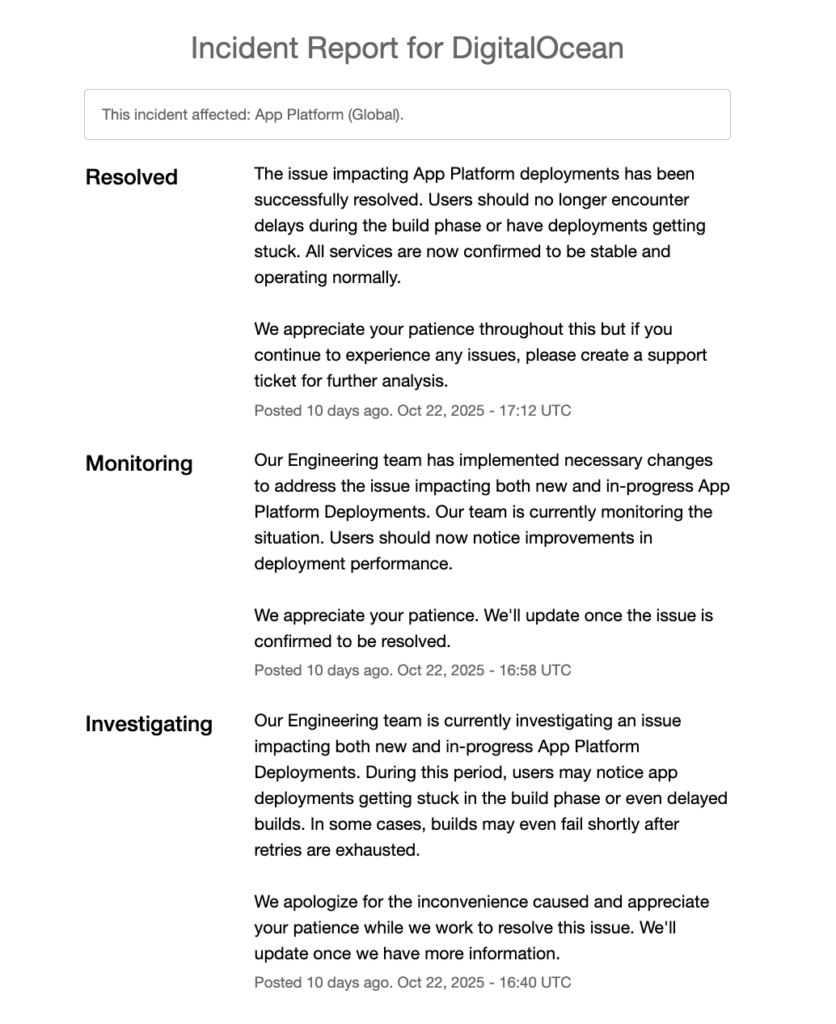 DigitalOcean incident report