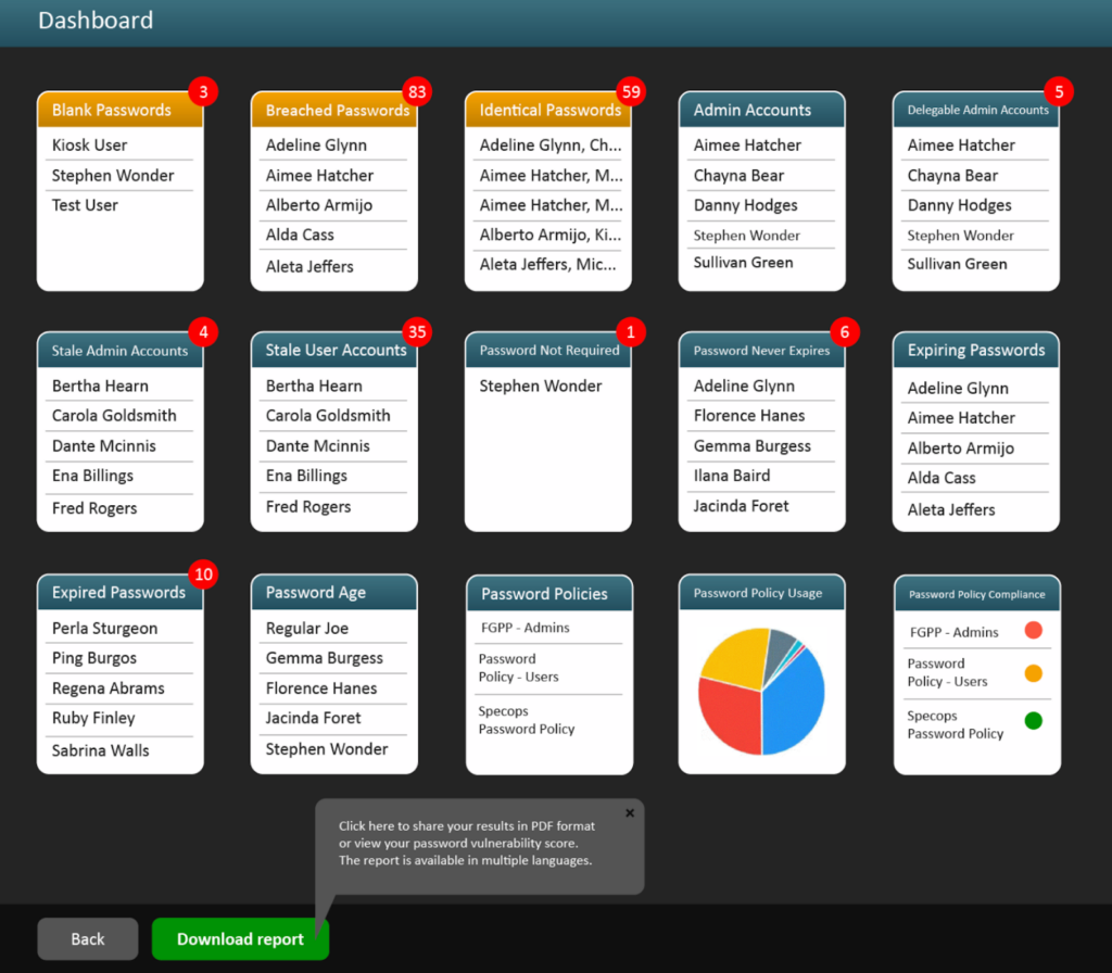 Specops Password Auditor screenshot
