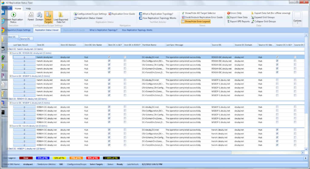 AD Replication Status Tool screenshot