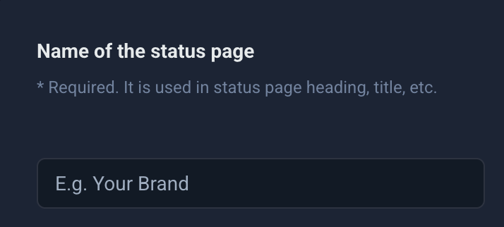 Name your status page