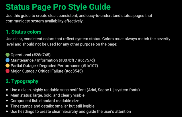 Status Page Pro Style Guide