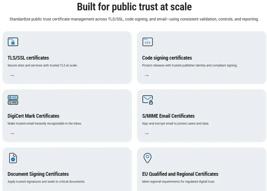 DigiCert homepage
